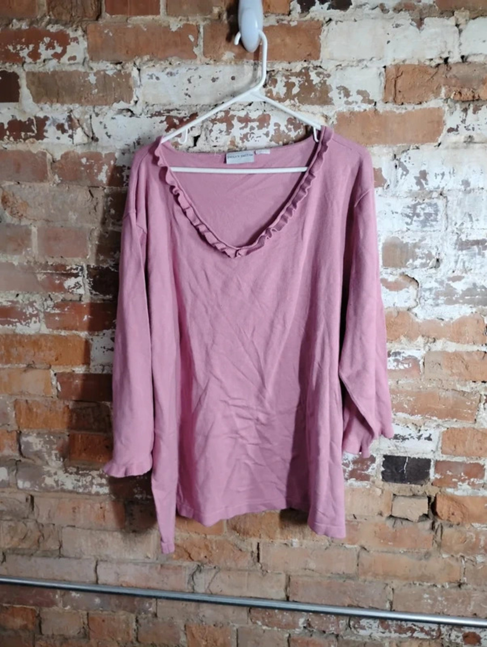 Vintage Ruffle Pink Jaclyn Smith Sweater Preppy